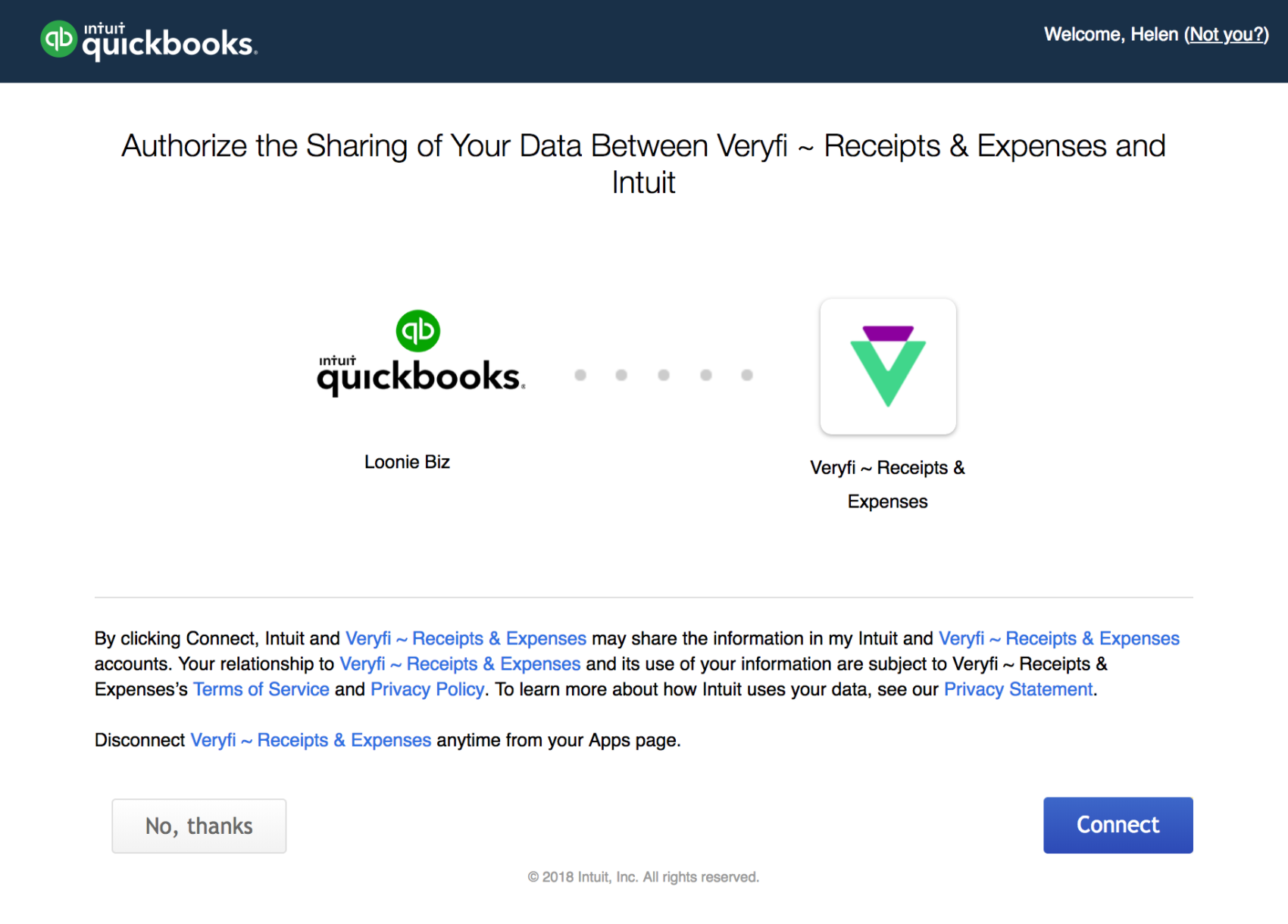 Connect Quickbooks with Veryfi