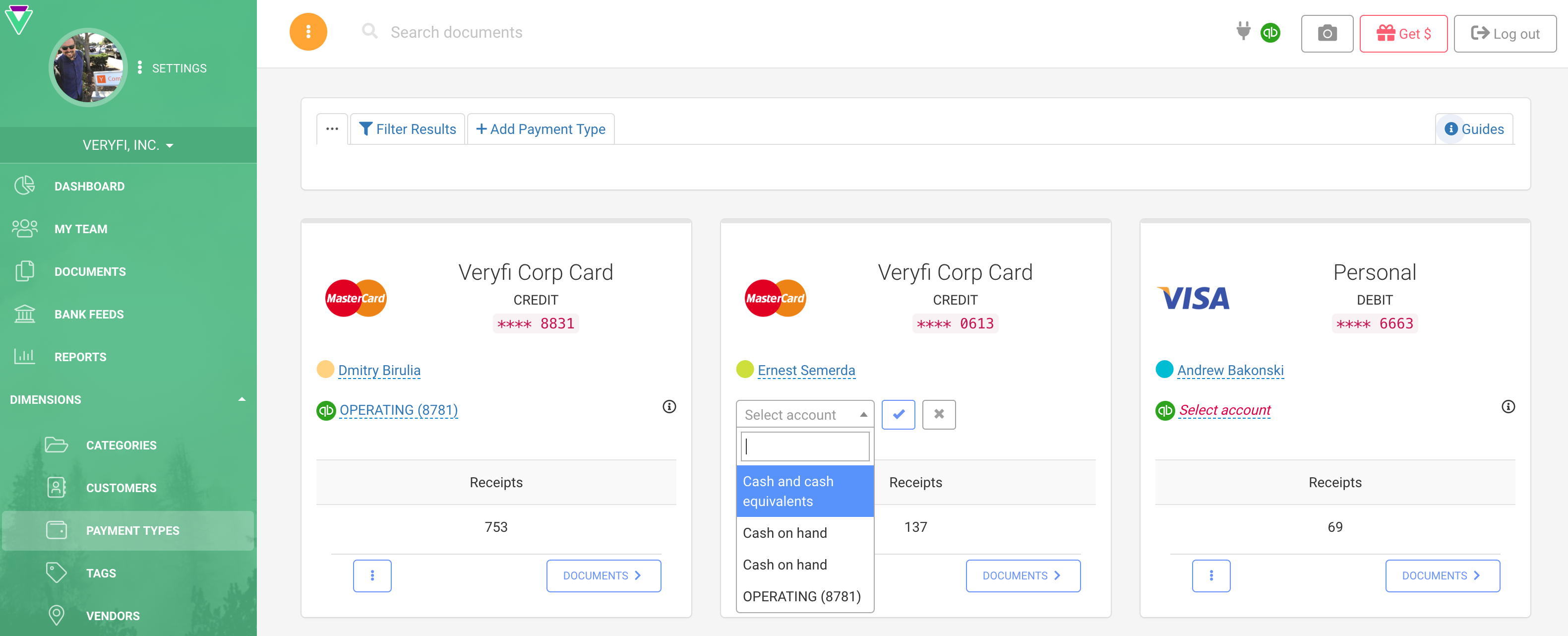 Purchase accounts QuickBooks