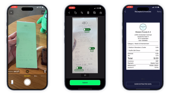 Veryfi Lens: On device Extraction