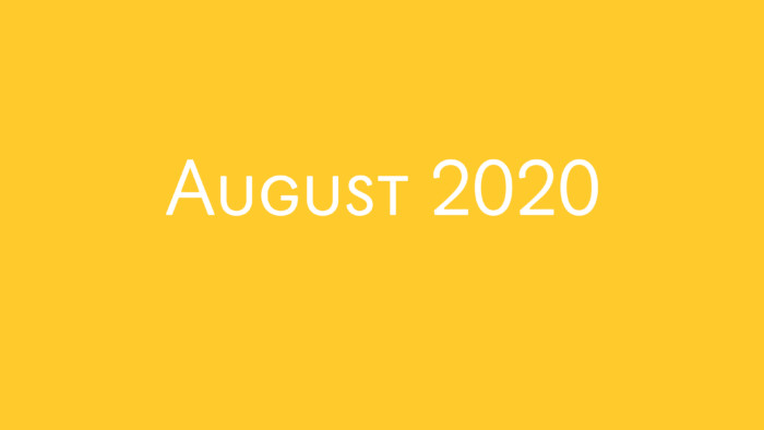 August 2020 Release Notes