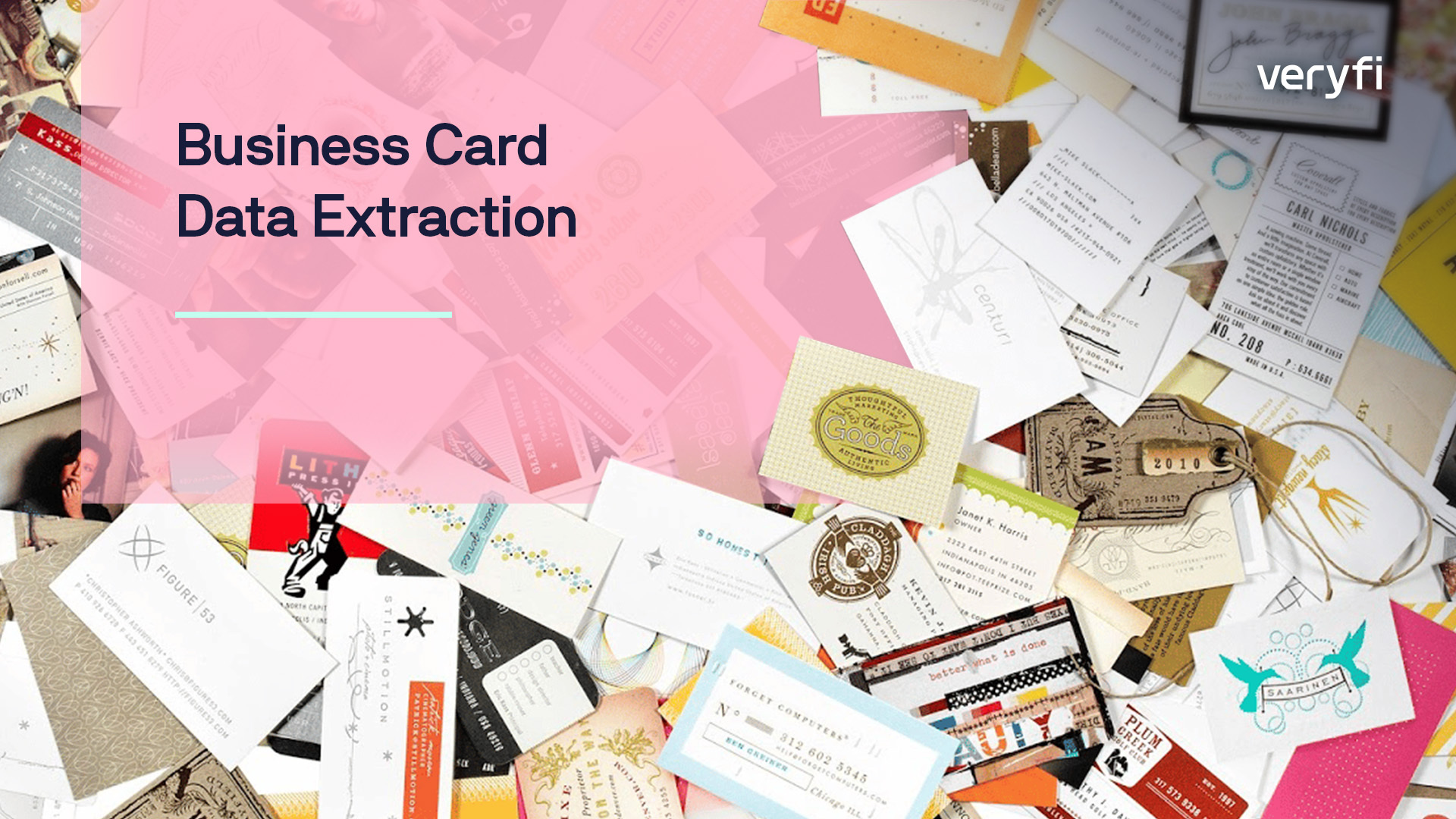 Numerous business cards strewn on a table.
