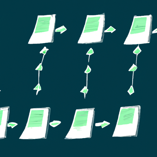 Intelligent Document Processing (IDP) hand-drawn illustration of documents moving through a flowchart.