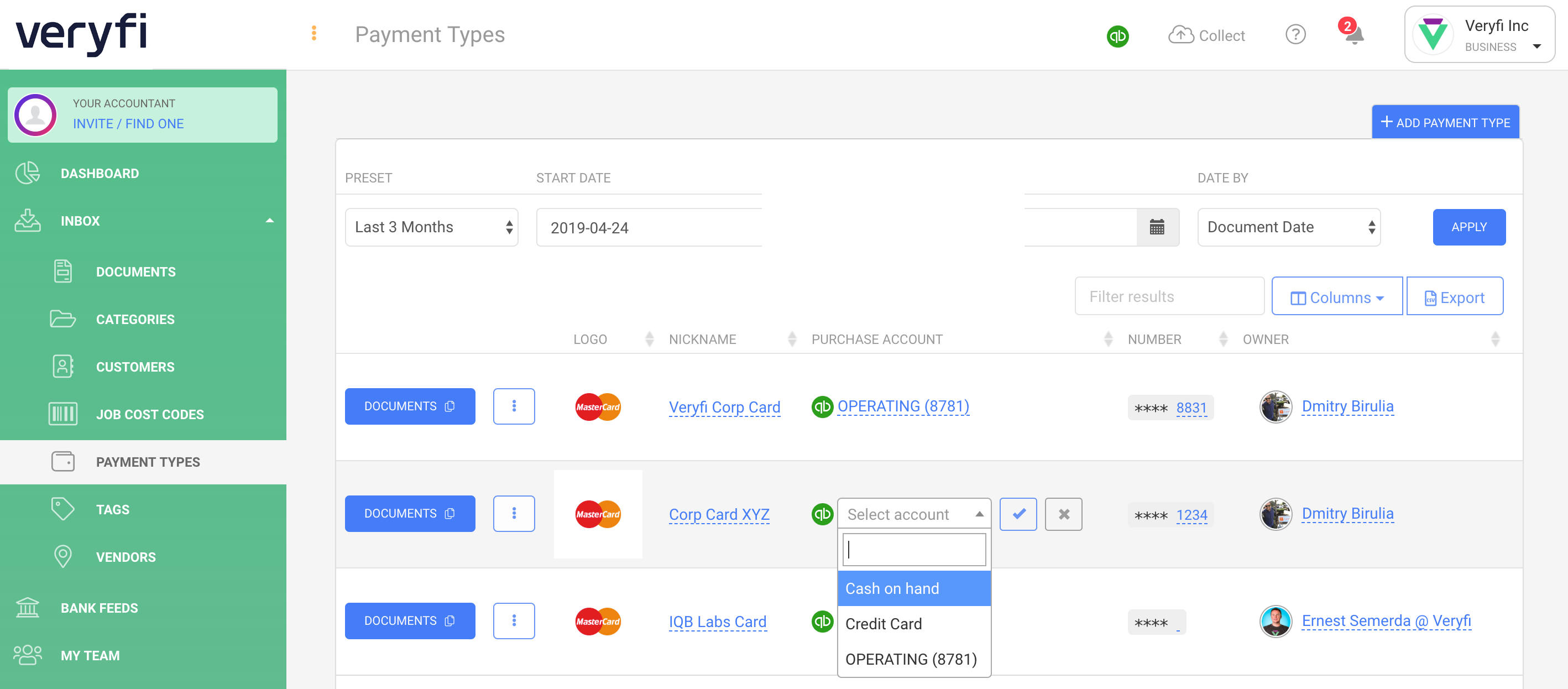 QuickBooks Online Banks and Credit Cards