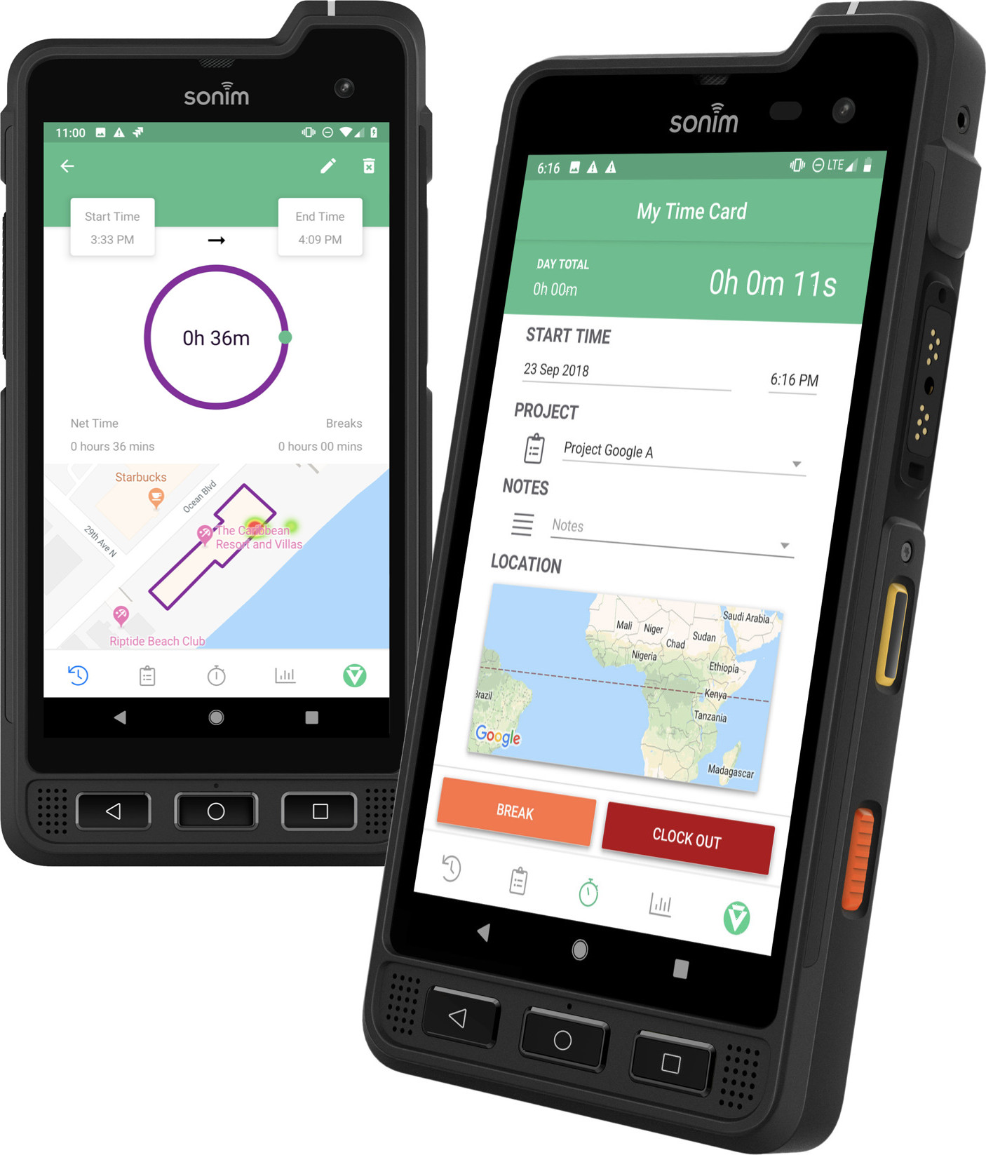 Sonim's Ultra-rugged smartphone XP8 running Veryfi's Field Intelligence Platform Software